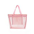 Eco Friendly Shoulder Hollow Out Nylon Mesh Pool Bag Travel  Storage Clear Beach Tote Bag Zipper Pocket