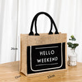 Custom Jute Beach Bag Jute Zipper Bag Cotton Linen Tote Shopping Jute Bag