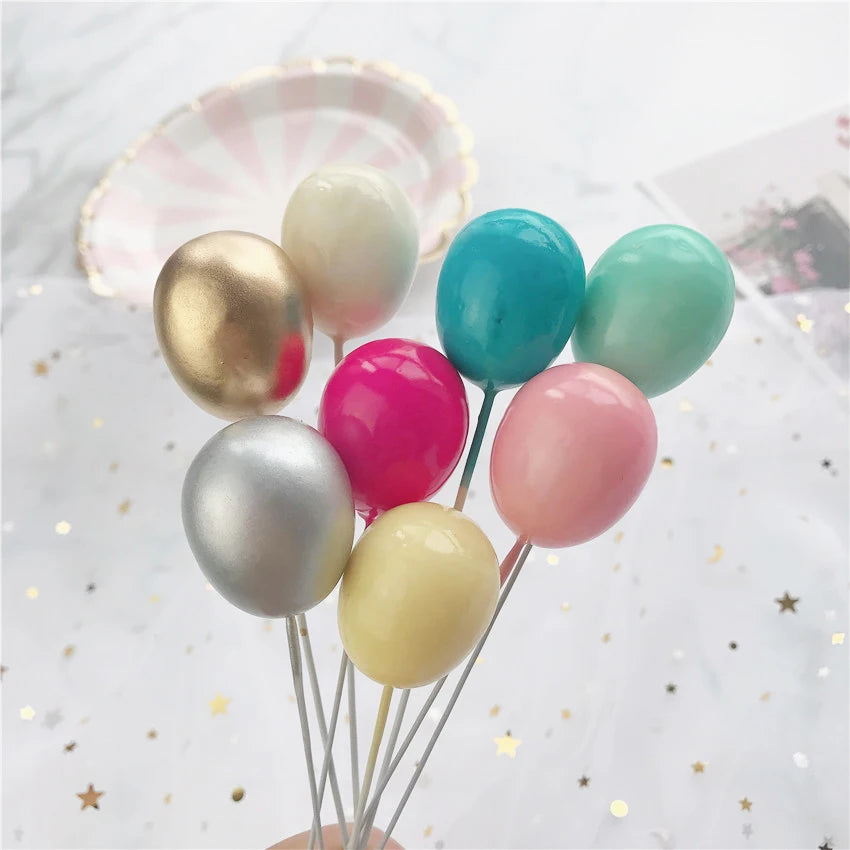 Stock Foam Gold and Silver Colorful Cake Balloons Cake Toppers for Birthday Party  Baby Shower Dessert Decorations