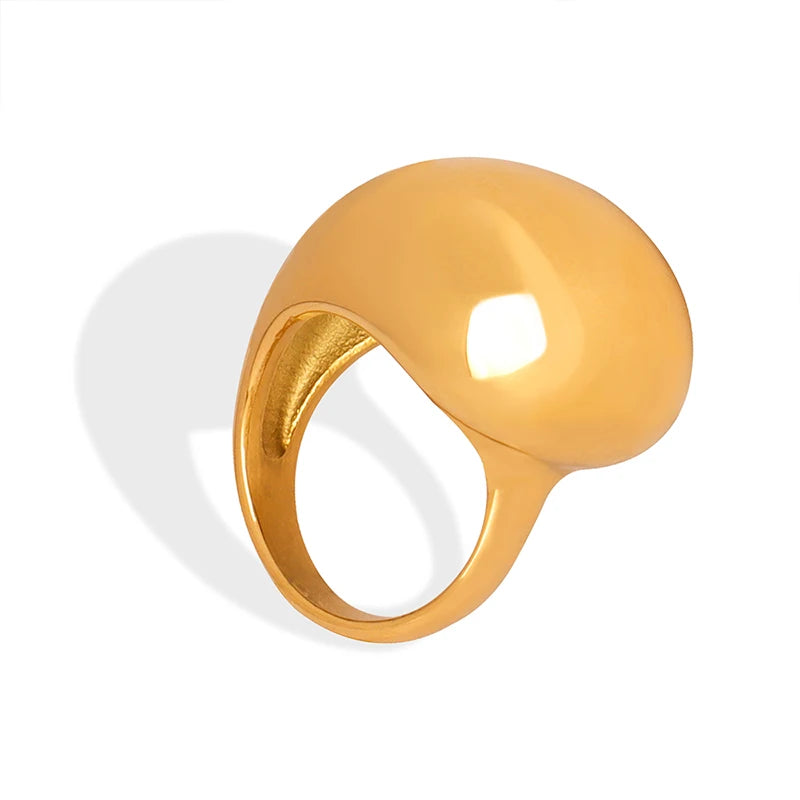 Classic Stainless Steel Engagement Ring 14K Gold Plated Flower Design Hypoallergenic Low Price Wholesale Jewelry