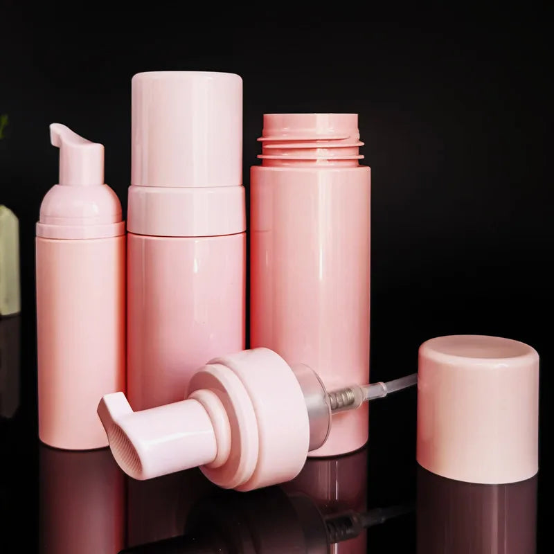 30ml 50ml 60ml 100ml 150ml 200ml Gold Black Foam Pump Bottle pink Facial Foam Cleanser Bottle Soap Foam Pump Bottle with Brush