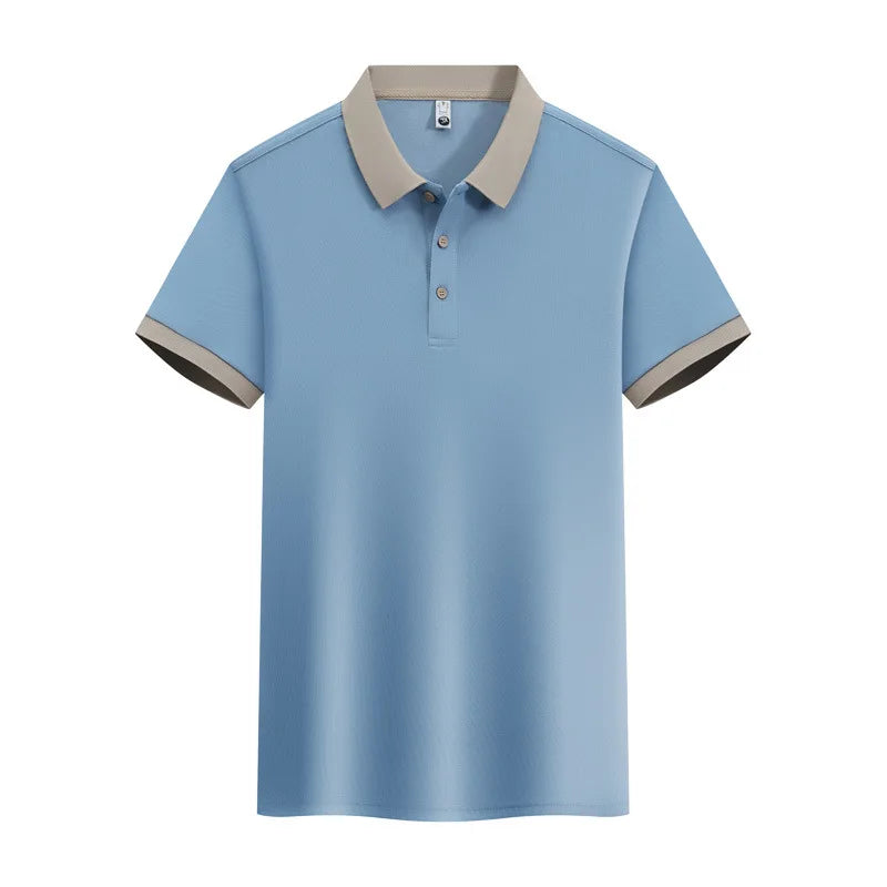 Summer Flip Collar Solid Formal for Shirts Digital Printing Breathable Anti-Wrinkle Work Clothes Polo Shirts Wholesale