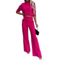 Summer Two Piece Set Contrast Patchwork Womens Tracksuit Halter Crop Top and Pants Set Trending Outfits for Women 2024