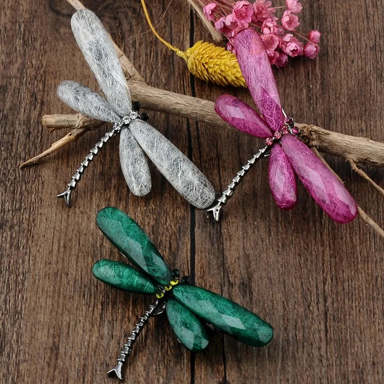 Cute Acrylic Dragonfly Brooch Stylish Elegant Pin Accessory Corsage Gift