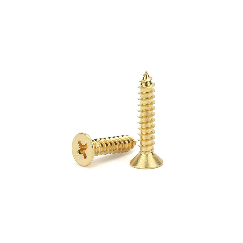 Flat Philip Csk Head Self Tapping Screws Brass Plated Self Tapping Screw for Wood