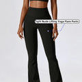 JY Custom Label Dance Active Wear Gym Wear Women Comfortable Back Leggings Scrunch Flare High Waist Flare Yoga Pants for Woman