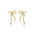 Wholesale Fashion Jewelry 925 Sterling Silver Twist Irregular Bow Gold Plated Stud Earring Jewelry for Women