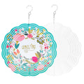 Qualisub 8inch Aluminum 3D Sublimation Wind Spinner Double Sided Circle Sublimation Garden Wind Spinners Blanks for DIY Printing