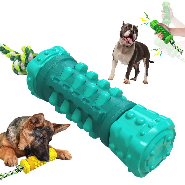 Interactive Dog Toy Squeaky Chew Stick Indestructible Nylon Cotton and TPR Material for Dogs and Cats