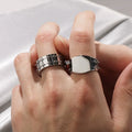 Punk Style Men Thumb Ring Glossy Titanium Steel Ring Fashion Finger Jewelry Engraved Blank Stainless Steel Men's Finger Ring