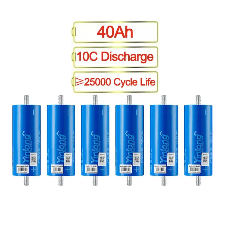 New Stock LTO 40Ah 2.3V Liquid Battery Cylindrical 66160 25000 Cycles 152Wh/L Energy Density 5 Year Warranty Operating Temp
