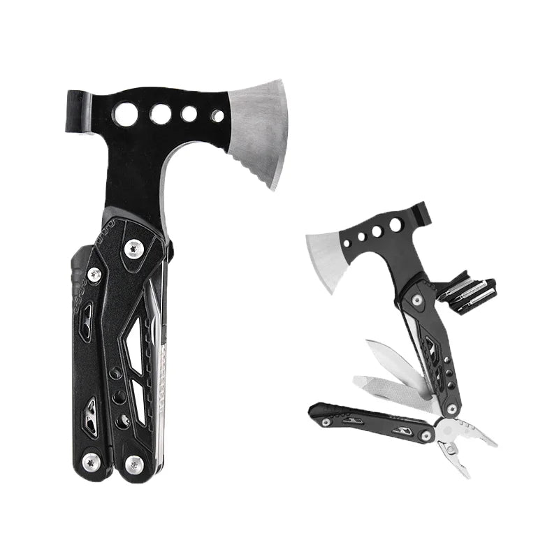 2Cr13 Stainless Steel 13-Inch Industrial Multi-Purpose Folding Axe Pliers Blade Screwdriver Survival Camping Hatchet Hammer