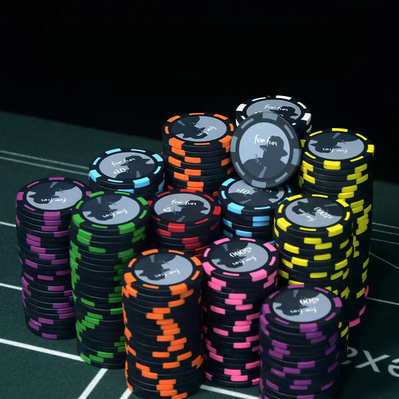 500pcs/set 10g Ceramic Casino Poker Chips SetsColorful Clay Chips Texas Hold'em Chips Sets + Metal Box