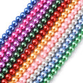 15 Strands 8mm Baking Painted Pearlized Glass Pearl Round Bead Strands