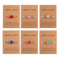 Trendy Macrame Braided Heart Charm Bracelet Love Valentine Gift Beaded Friendship Bracelet with Wish Card