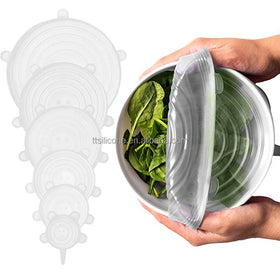 100g 6 In1 Set BPA Free Reusable Silicone Storage Covers for Bowls Silicone Stretch Lids