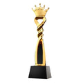 Hot Selling Blank Crystal Black Base Resin Gold Crown Trophy for Company Excellence Award