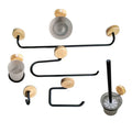 Wall Mount Chrome Toilet Paper Holder Wood Shelf Tissue Roll Holder Modern Design Durable Eco-Friendly Bathroom Accessories Kit