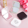 Pocket Square Double-sided Folding Cosmetic Mirror 5x Magnification Silver Finish Plastic Frame Print Option Wholesale