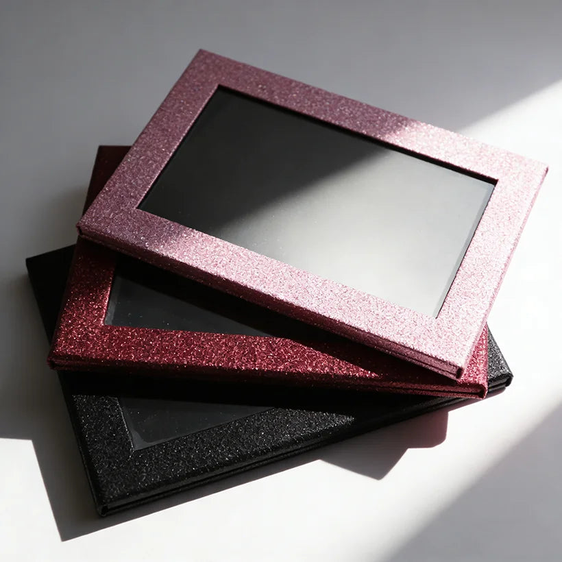 Wholesale DIY Black Cardboard Eyeshadow Palette Empty and Magnetic with Shimmer Finish Dark Skin Tones Powder Form