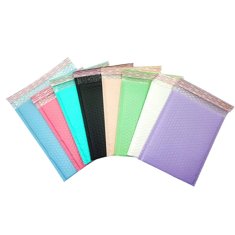 7*9inch 18*23cm Macaron Color Poly Bubble Mailers Strong Adhesive Padded Envelopes for Shoes Socks Cosmetic Mailing Packaging