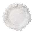 Eco-Friendly Transparent Reef Plastic Plate Chargers Vintage Silver Gold Wedding Party Dinner Dish MOQ 100pcs