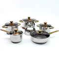 Custom logo European Kitchen Ware Stainless Steel 12pcs Cookware Set with Kettle