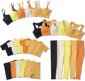 Customized logo Summer Bight Colors Active Wear Five Piece Seamless Collection Ribbed Breathable Squat Proof Women Yoga Set