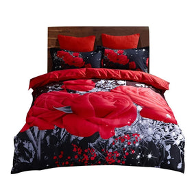 Chinese Wholesale Plant Floral 3D Printing Bedding Set 100% Polyester Duvet Covers Pillowcases