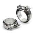 Automotive Exhaust Band Clamp Connection 2.0 in Polished v Band Clamp with Flange Set Laser Mark Stainless v Band Clamp