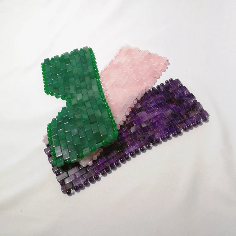2025 High Quality Completely Natural Crystal Quartz Mask Jade Stone Rose Quartz Eye Mask