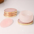 2026 Wholesale Price Rose Quartz Tea Cup Agate Coasters Gold coaster Natural Edges Chakra Stones