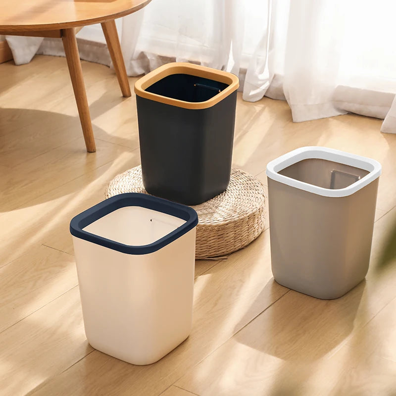 Wholesale Customized Office & Home Solid Plastic Trash Bin Standing Storage Bucket for Household Waste & Garbage PP Material