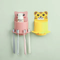 Toothbrush Rack Bathroom Wall Mounted Tooth Paste Holder Cup Organizer for Bathroom Toothbrush Slots Bathroom Accessories
