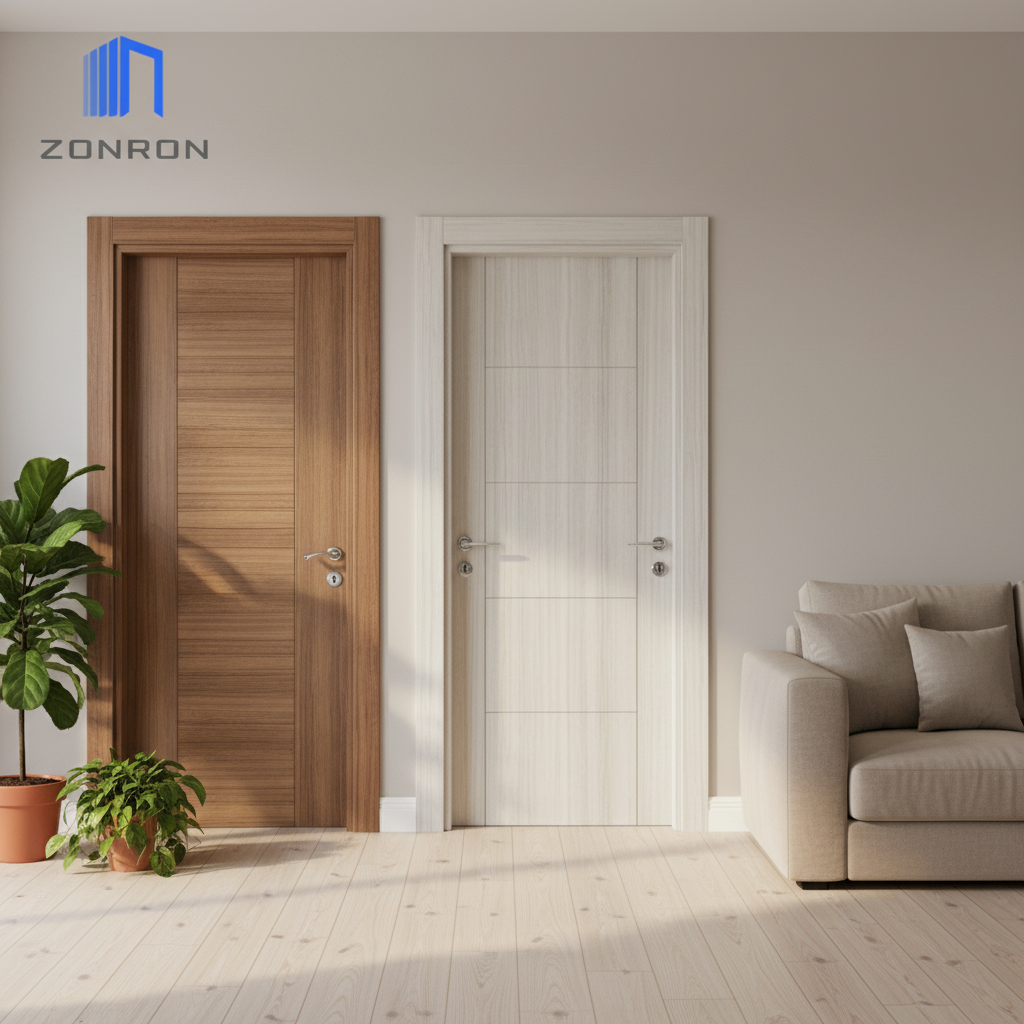 Modern Wooden Prehung Interior Front Door Sets with Frame China Manufacturer for Hotel and Houses Bedroom Application