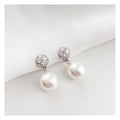 New Design Zircon CZ Pearl Clip Earrings Fashion Non Piercing Pearl Tassel Ear Clip Earrings for Women
