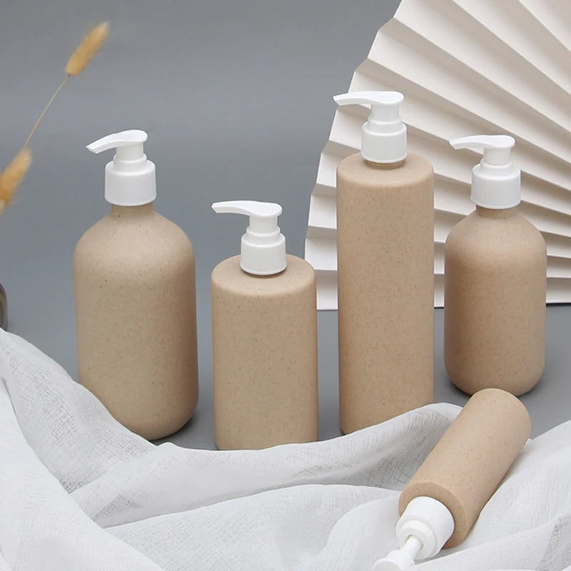 30Ml 100Ml 250Ml 300Ml 500Ml Eco Friendly Biodegradable Wheat Straw Plastic Shampoo Bottle Biodegradable Cosmetic Jars