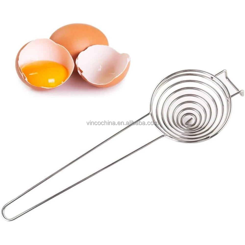 Stainless Steel Egg Yolk White Separator Long Handle Egg Yolk Divider Filter Egg Separator