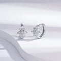 Wholesale Earrings Jewelry Rhodium Plated Cubic Zirconia Flower Huggie 925 Sterling Silver Fine Jewelry Earrings