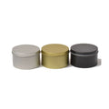 Empty Custom Luxury Black Round Metal Tin Cans Wholesale Gold Tin Candle Jars/ Containers with Lid