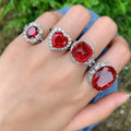 Custom Tarnish Free 8A Cz Cubic Zirconia Jewelry Ruby 925 Sterling Silver Ring Engagement Wedding Eternity Band Rings for Women