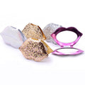 Zonyin Hot Sale Pu Leather  Lip Shape Glitter Pocket Makeup Mirror Bling Portable Mini Mirror Compact Cosmetic Travel Mirror