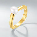 QX Fine Jewelry Custom Oem 925 Sterling Silver 18k Gold Plated Fresh Water Pearl Rings for Women Wholesale Party Gift