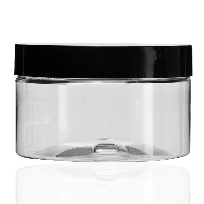 250g Cosmetic PET Container Transparent Plastic Skin Care Cream Jar with Lid Screen Printing Surface for Lotion Storage
