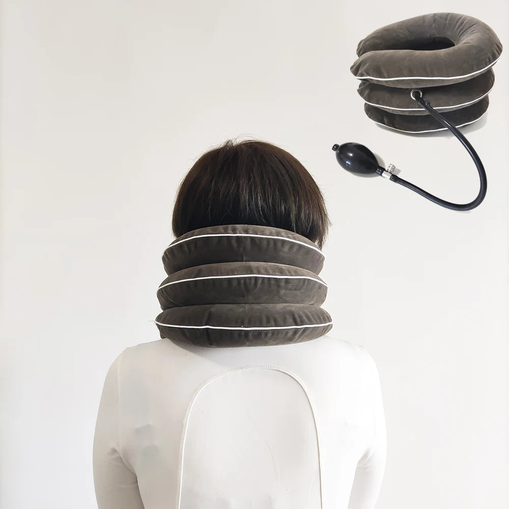 ZY NB02 Air Inflatable Cervical Traction Collar Neck Correction Support Posture Corrector Pain Relief Neck Brace Comfortable One