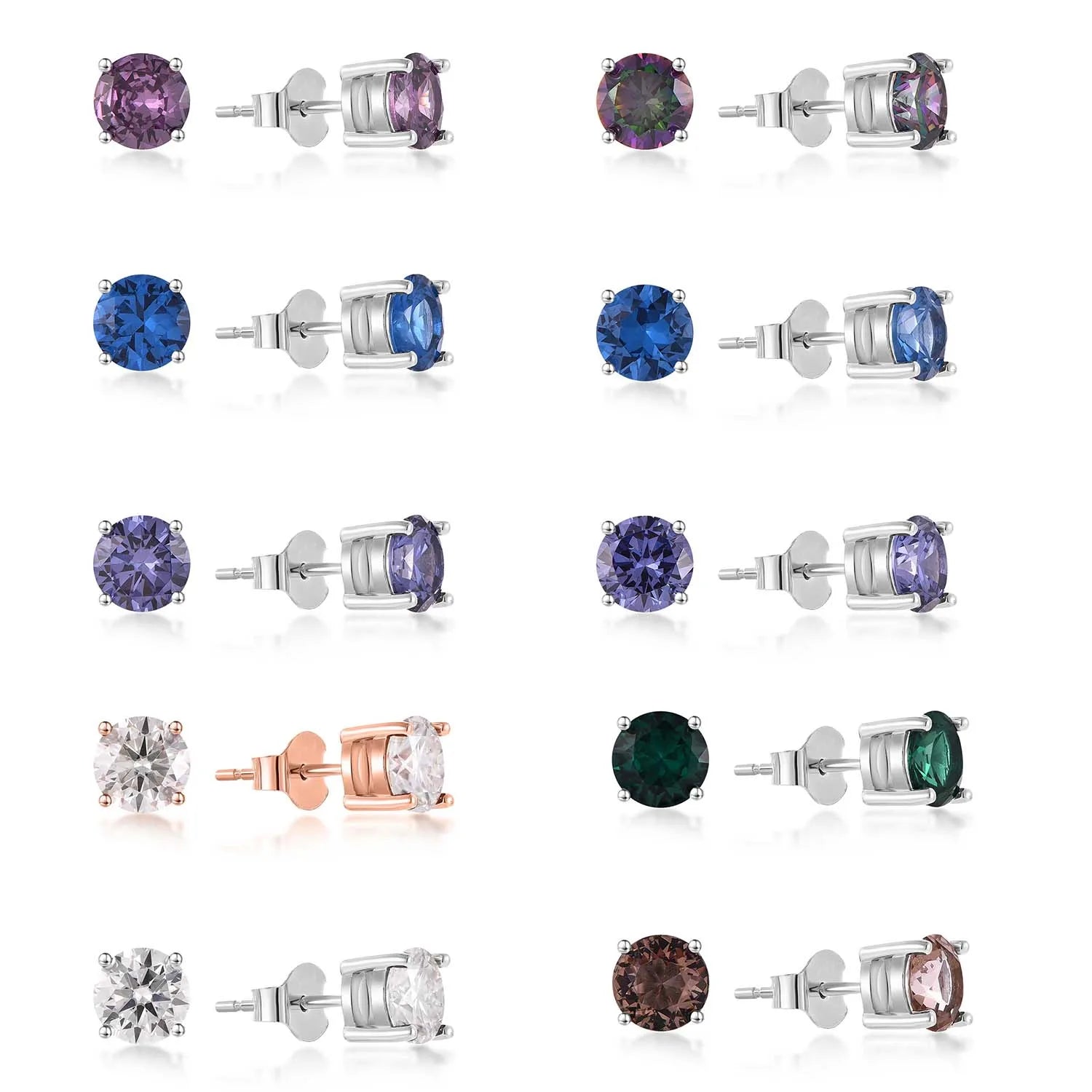 QX Custom Luxury  Fine Jewelry 925 Sterling Silver Cubic Zirconia Wedding Engagement Party Classic Little Women Stud Earrings