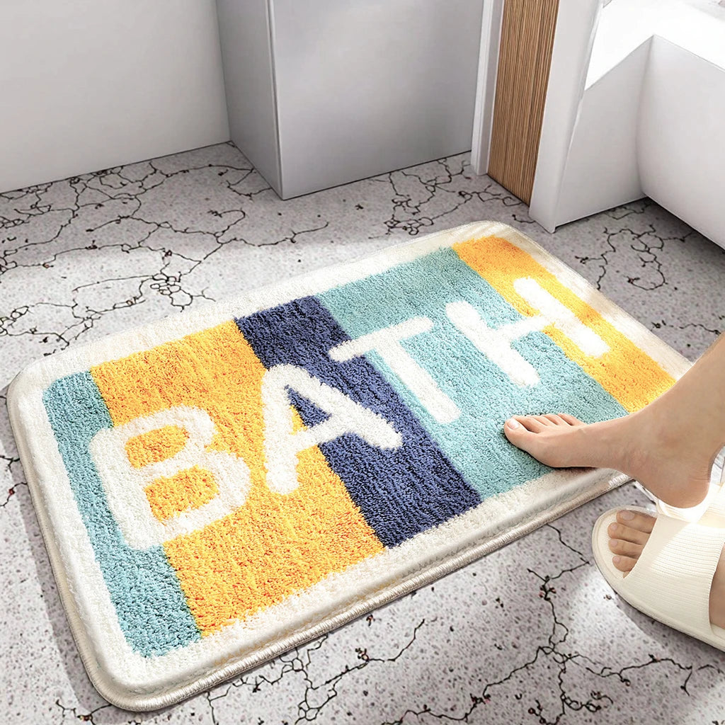 Super Water Absorbent Non-Slip Bath Mat Washable Door Mat with Soft Anti-Slip Feature for Bathroom Kitchen Home or Hotel Use