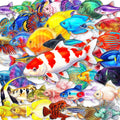 50PCS Transparent realistic marine animal colorful fish goldfish sticker