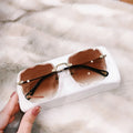Wholesale Hot Selling Personalized Retro Fashion Frame Rimless Sunglasses New Colorful  Lens UV400 SunGlasses