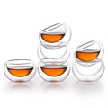 50ml Heat Resistant Transparent High Borosilicate Double Glass Tea Cup